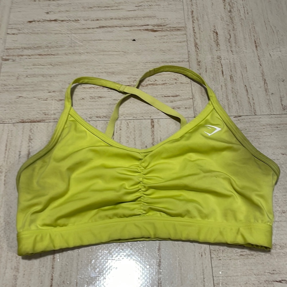 GYMSHARK sports bra, neon green/yellow, Size M